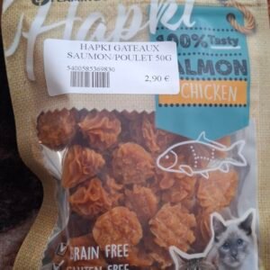 Friandises gâteaux saumon poulet 85G