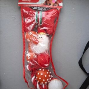 Ensemble jouets de noël chien chaussette rouge